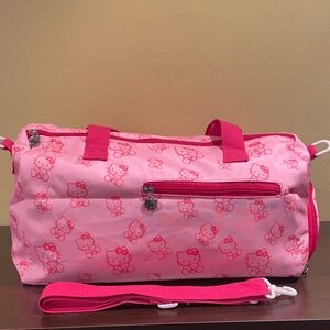 Cat Mom Pink Duffel Bag – Sanrio Travel Tote, Gym Bag, Weekender, Cat Mom